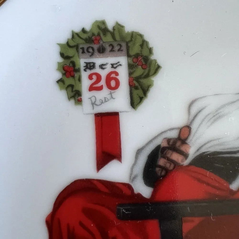 VTG Norman Rockwell Collector Plate Day After‎ Christmas Santa Porcelain Japan